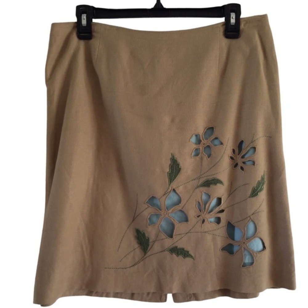 Mercer & Madison Tan Skirt with appliqué cutout
